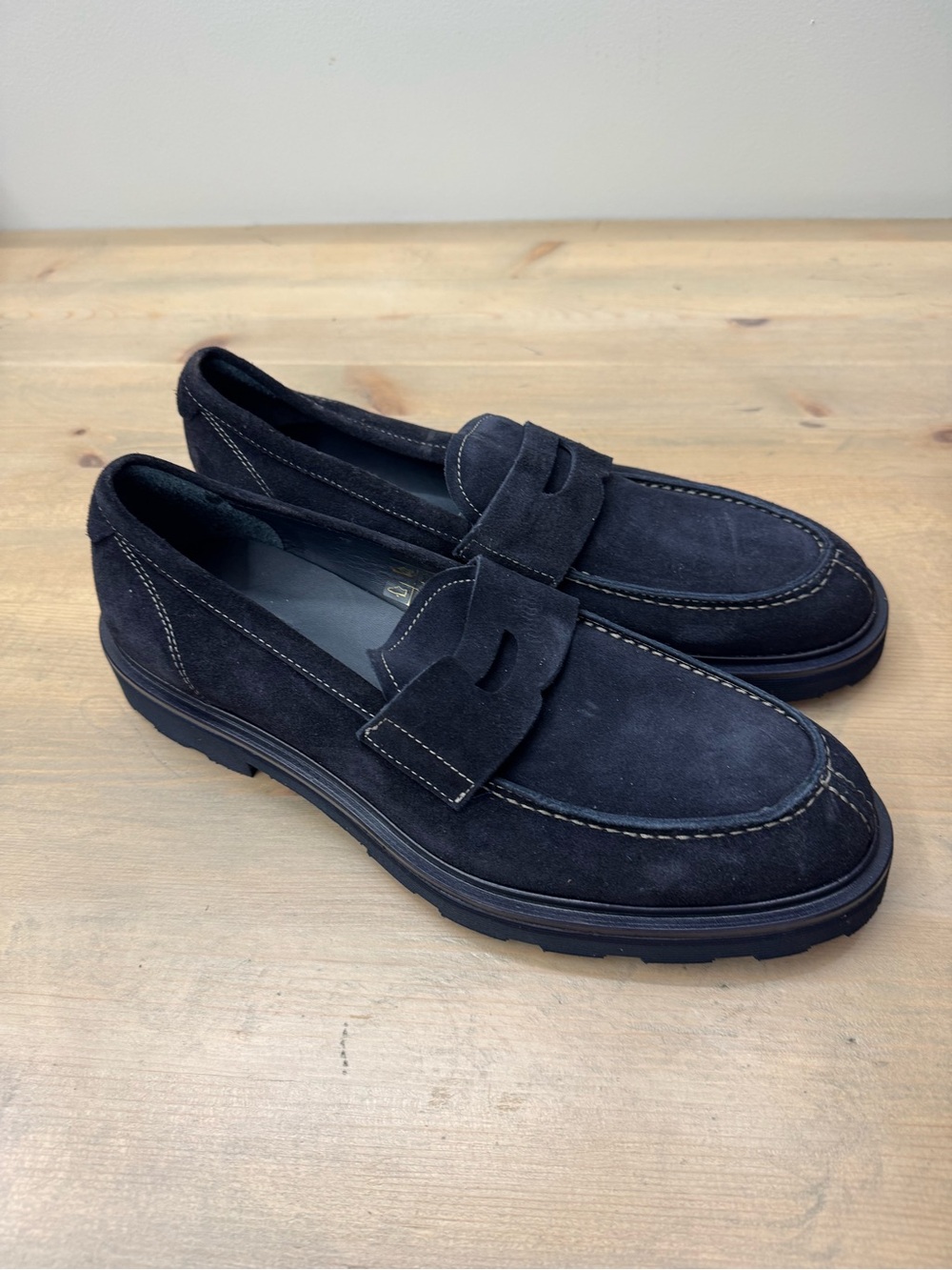 Men's Black Suede Penny Loafers - Slip-On Comfort